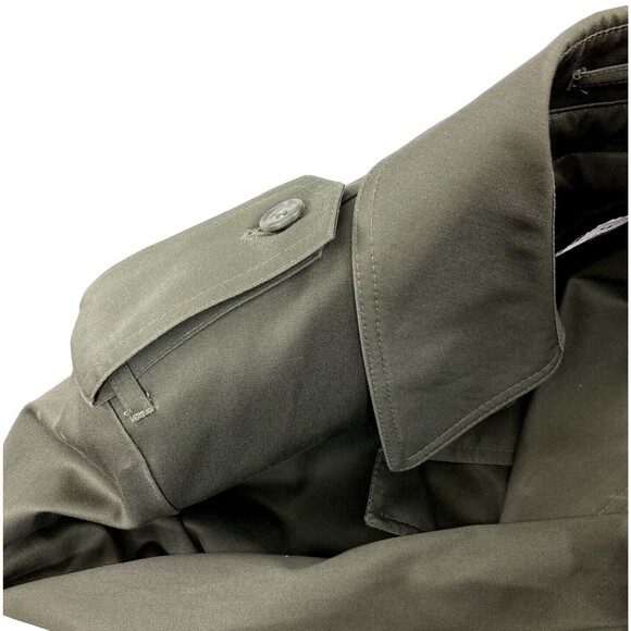 Men's Olive Green Trench Coat - Classic Double-Breasted Trench - Picture 6 of 14